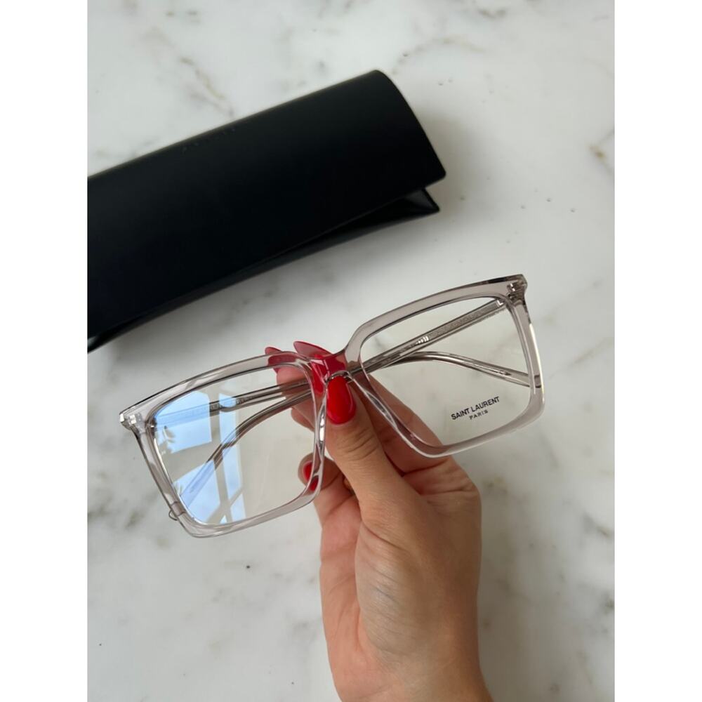 NEW Saint Laurent SL474 Opt Nude Clear Square Frames - Picture 3 of 8